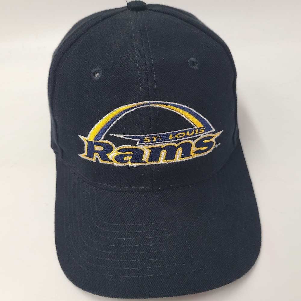Vintage St Louis Rams Hat Snapback (Fits Small) Sports Specialties Black NFL Men